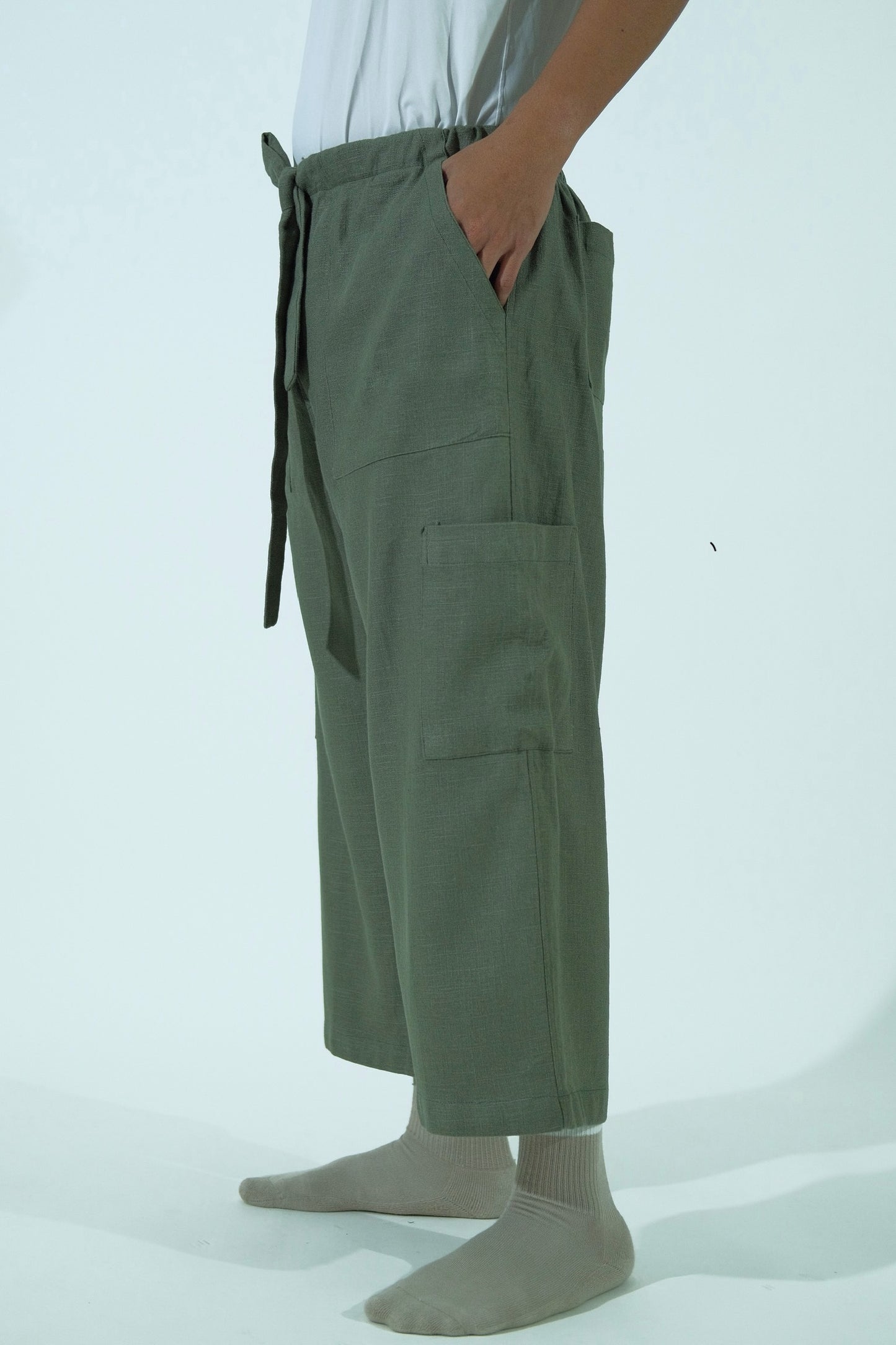 OVERSIZED 6-POCKETS CROPPED PANTS